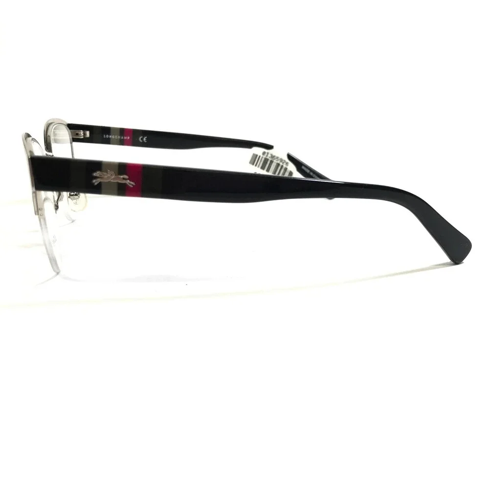 Longchamp Eyeglasses Frames LO2110 001 Black Round Half Rim 53-17-140